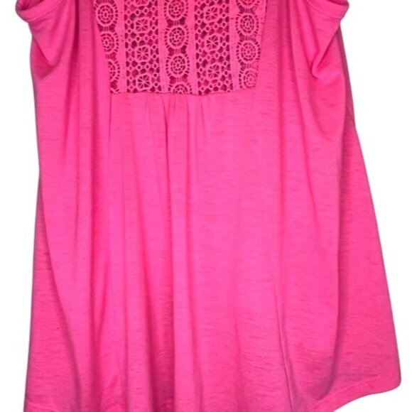 Pink High Low Tank Top Sugar Skull Roses Lace Back Detail Womens Dia De Muertos - Picture 8 of 11